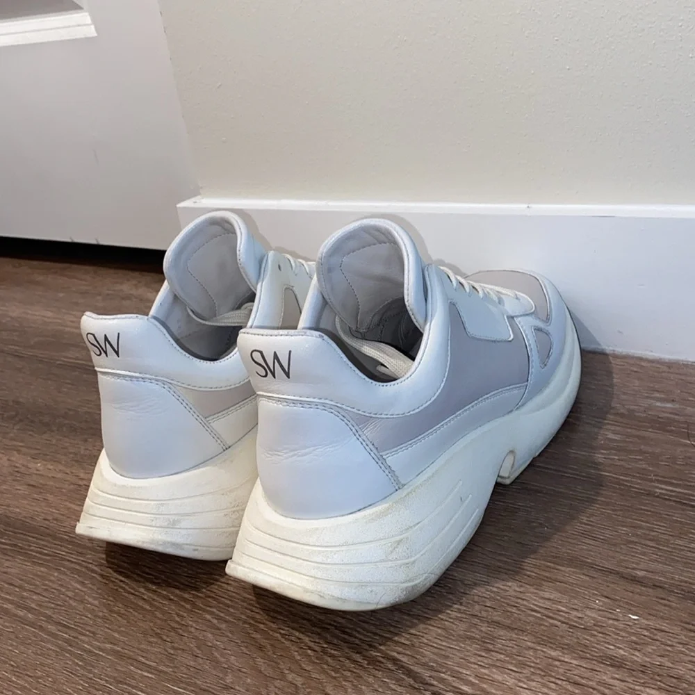 Stuart Weitzman SW, Authentic Designer, Willow Runner Mixed Media Sneakers - Picture 8 of 10